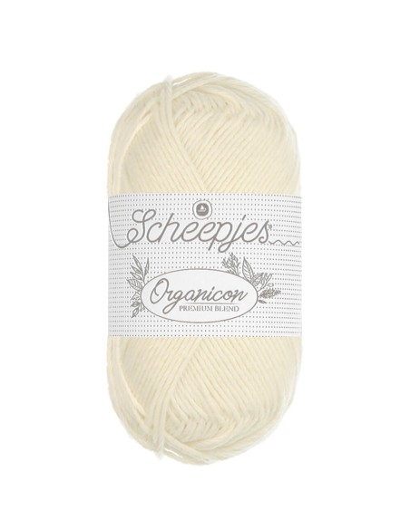 Scheepjes Organicon Nr. 220 Broken Almond - ekologiški medvilniniai nėrimo - mezgimo siūlai (vegan friendly)