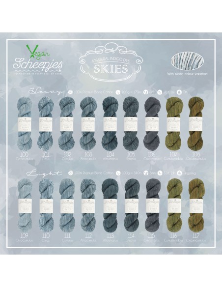 Scheepjes Skies Light Nr. 118 Undyed - medvilniniai nėrimo - mezgimo siūlai