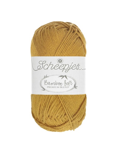 Scheepjes Bamboo Soft Nr. 260 Golden Nugget - bambukinai nėrimo - mezgimo siūlai (vegan friendly)