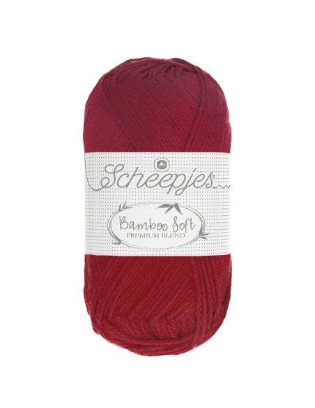 Scheepjes Bamboo Soft Nr. 259 Majestic Red - bambukinai nėrimo - mezgimo siūlai (vegan friendly)