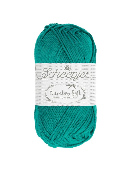 Scheepjes Bamboo Soft Nr. 258 Jade Lapis - bambukinai nėrimo - mezgimo siūlai (vegan friendly)