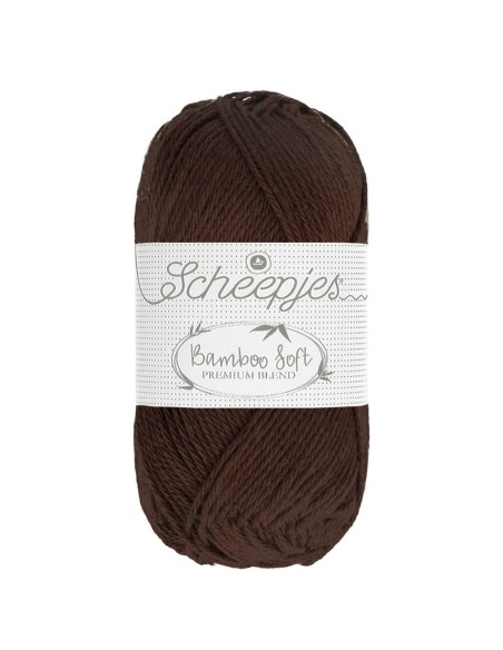 Scheepjes Bamboo Soft Nr. 257 Smooth Cocoa - bambukinai nėrimo - mezgimo siūlai (vegan friendly)