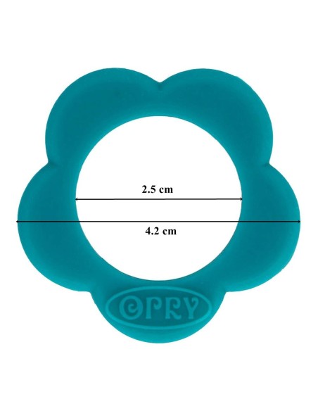 Silikoninis gėlytės formos kramtukas (40 mm), žiedas čiulptuko laikiklio gamybai (be BPA)