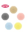 Silikoniniai spalvoti briaunuoti kamuoliukai (5 vnt., 16 mm), karoliukai čiulptuko laikiklio gamybai (be BPA)