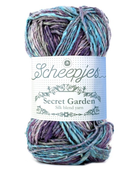 Scheepjes Secret Garden Nr. 709 Lily Pond - nėrimo - mezgimo siūlai su šilku