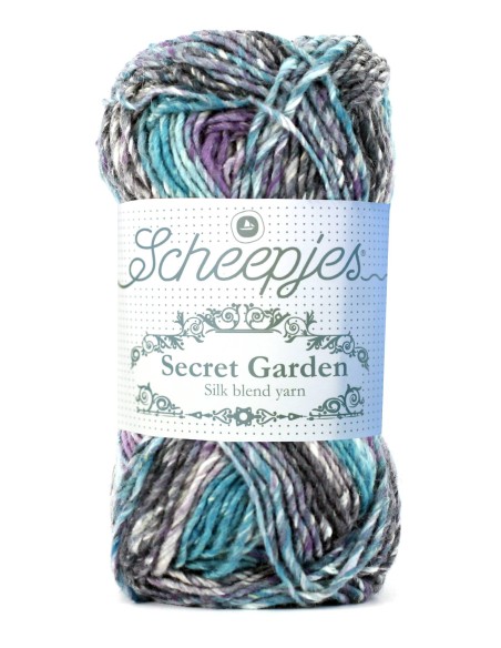 Scheepjes Secret Garden Nr. 704 Lavender Beds - nėrimo - mezgimo siūlai su šilku