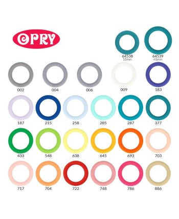 Opry silicone round teething ring (55 mm, 65 mm), BPA free 2