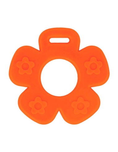 Opry oranžinis, gėlytės formos kramtukas čiulptuko laikiklio gamybai