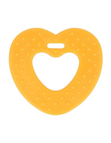 Opry geltonas, širdelės formos kramtukas čiulptuko laikiklio gamybai
