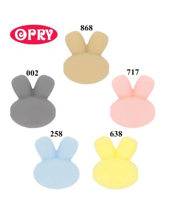 Opry Silicone Rabbit beads (5 psc., 15 mm), BPA free 2