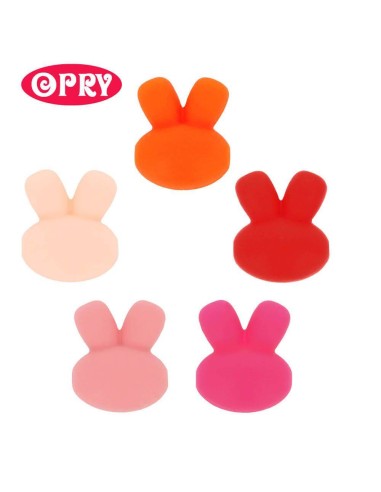 Opry Silicone Rabbit beads (5 psc., 15 mm), BPA free