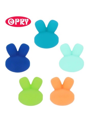 Opry Silicone Rabbit beads (5 psc., 15 mm), BPA free