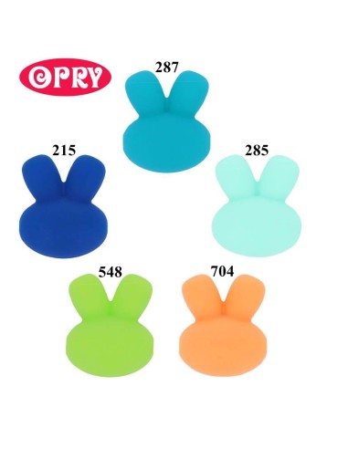 Opry Silicone Rabbit beads (5 psc., 15 mm), BPA...