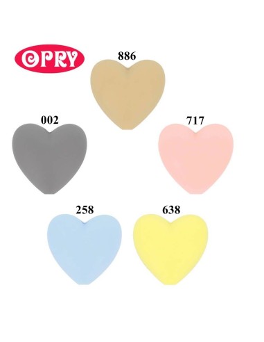 Opry Silicone Heart beads (5 psc., 20 mm), BPA...