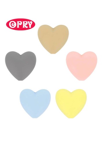 Opry Silicone Heart beads (5 psc., 20 mm), BPA free