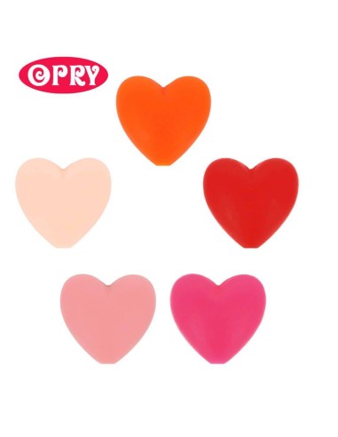 Opry Silicone Heart beads (5 psc., 20 mm), BPA free