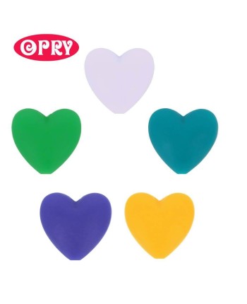 Opry Silicone Heart beads (5 psc., 20 mm), BPA free