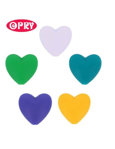 Opry Silicone Heart beads (5 psc., 20 mm), BPA free