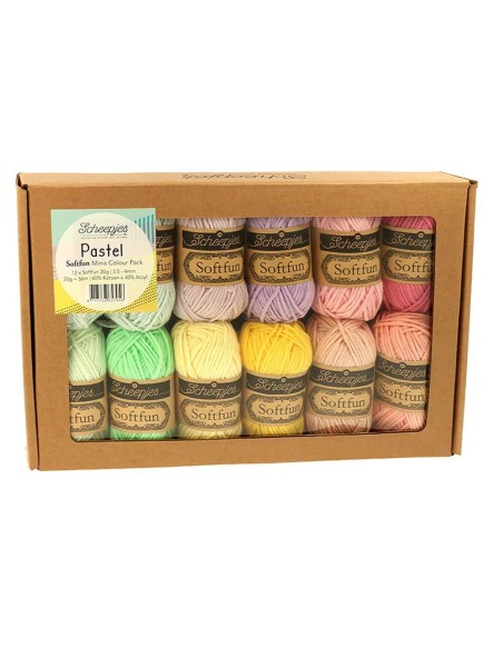 Scheepjes Softfun mini kamuoliukų rinkinys PASTEL - nėrimo - mezgimo siūlai