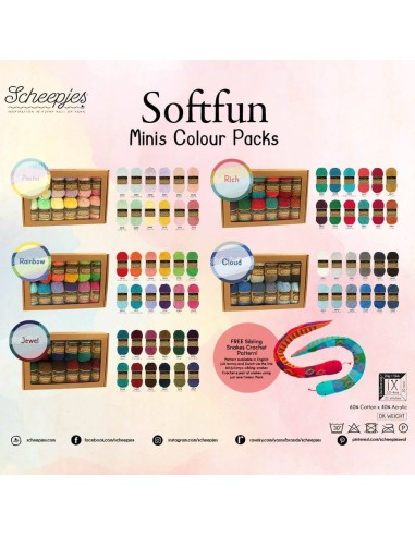Scheepjes Softfun PASTEL Colour pack - crochet...