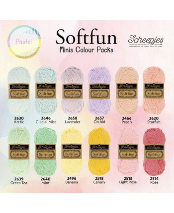Scheepjes Softfun PASTEL Colour pack - crochet - knitting... 2