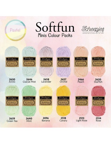 Scheepjes Softfun PASTEL Colour pack - crochet...