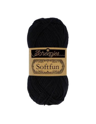 Scheepjes Softfun No. 2408 Black - Crochet, Knitting yarn