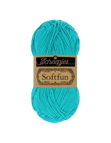 Scheepjes Softfun Nr. 2423 Bright Turquoise -  nėrimo, mezgimo siūlai