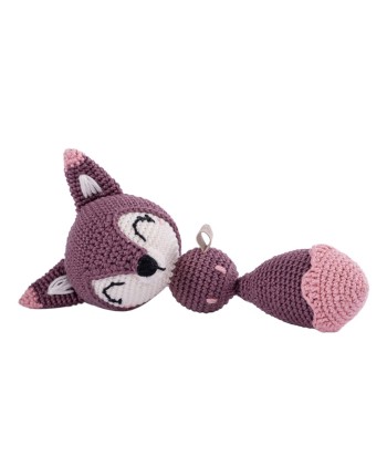Crochet hand made toy Fox - the Rattle