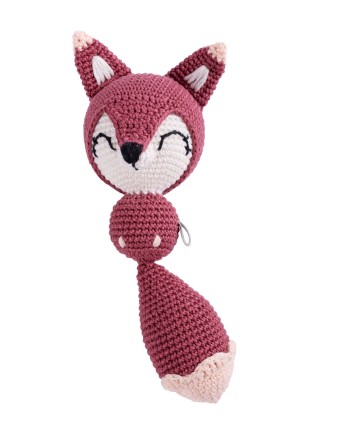 Crochet hand made toy Fox - the Rattle 2