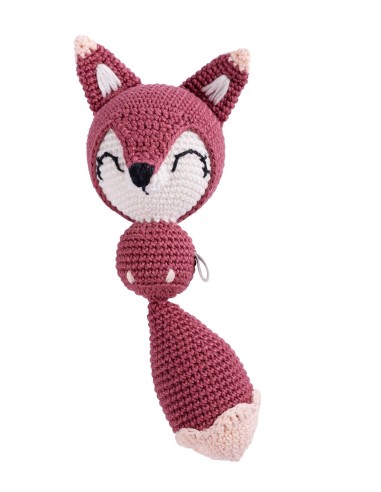 Crochet hand made toy Fox - the Rattle