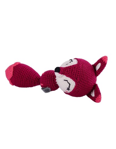 Crochet hand made toy Fox - the Rattle