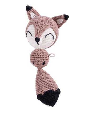 Crochet hand made toy Fox - the Rattle 2