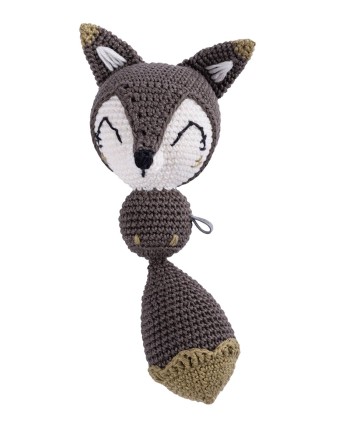 Crochet hand made toy Fox - the Rattle 2