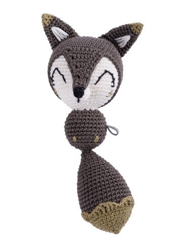 Crochet hand made toy Fox - the Rattle