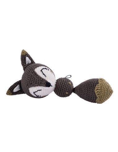 Crochet hand made toy Fox - the Rattle