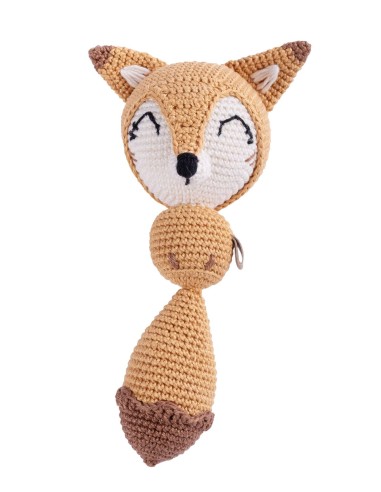 Crochet hand made toy Fox - the Rattle