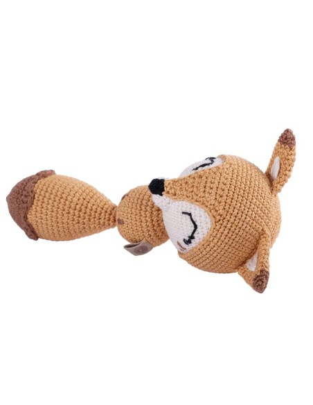 Crochet hand made toy Fox - the Rattle