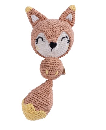 Crochet hand made toy Fox - the Rattle 2