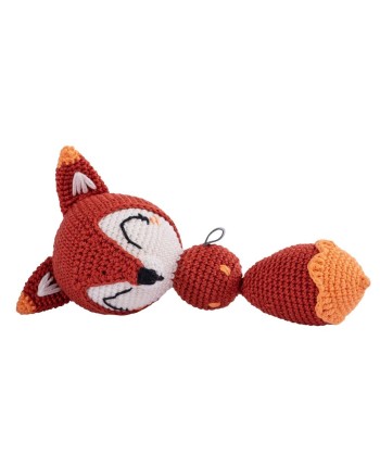 Crochet hand made toy Fox - the Rattle