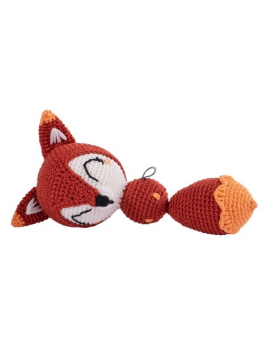 Crochet hand made toy Fox - the Rattle