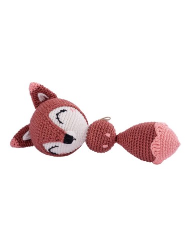 Crochet hand made toy Fox - the Rattle