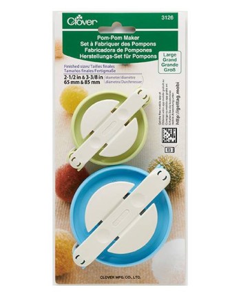 Clover Pom-Pom Maker Set (6.5 cm, 8.5 cm)