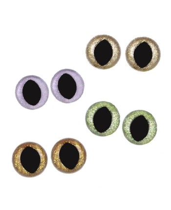 Glitter safety Cat Eyes for DIY Toys - 48 psc (24 pairs) 2