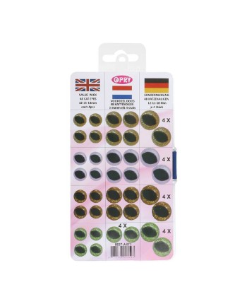 Glitter safety Cat Eyes for DIY Toys - 48 psc (24 pairs)