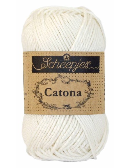 Scheepjes Catona Nr. 105 Bridal White - medvilniniai nėrimo-mezgimo siūlai