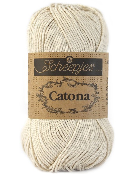 Scheepjes Catona Nr. 505 Linen - medvilniniai nėrimo-mezgimo siūlai