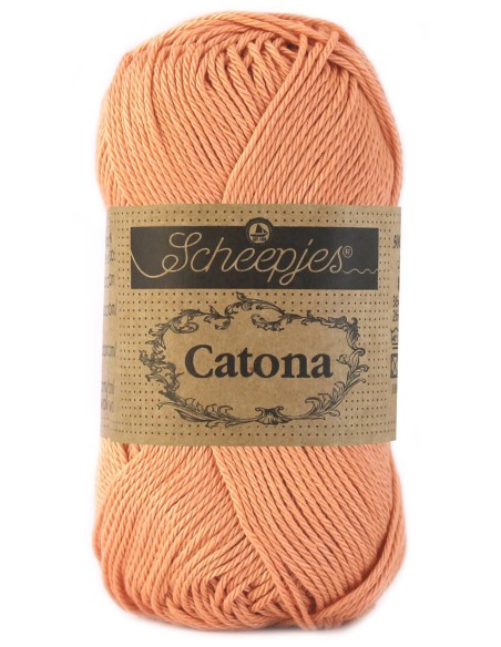 Scheepjes Catona Nr. 524 Apricot - medvilniniai nėrimo-mezgimo siūlai