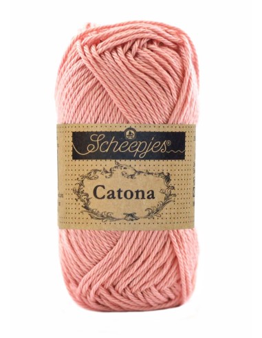 Scheepjes Catona Nr. 408 Old Rose - medvilniniai nėrimo-mezgimo siūlai