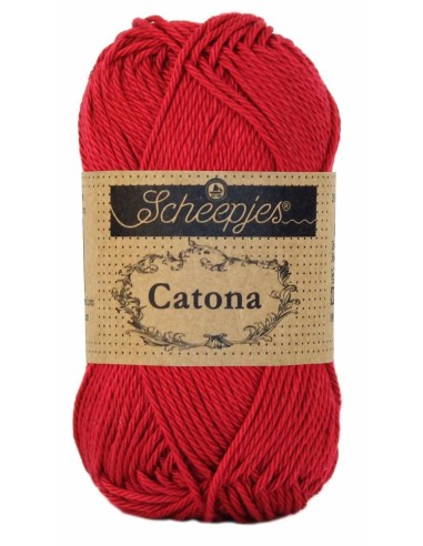 Scheepjes Catona No. 192 Scarlet - Mercerised Cotton Crochet, Knitting yarn